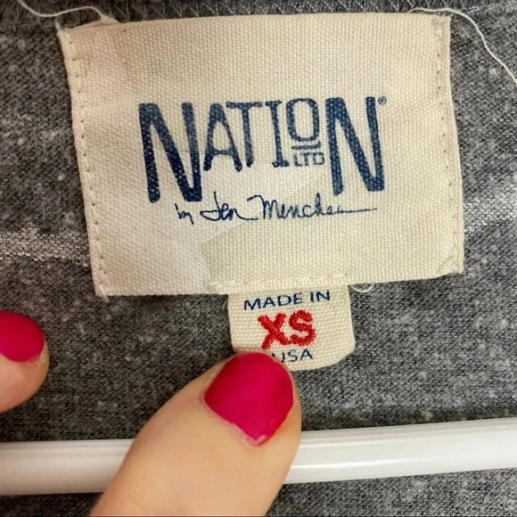 Nation LTD Striped Gray White Sleeveless Casual Knit Tee Tank Dress Womens XS - Picture 6 of 8